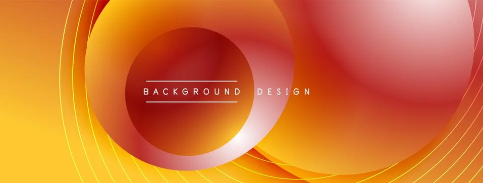 Gradient circles with shadows. Vector techno abstract background. Modern Stock Illustration