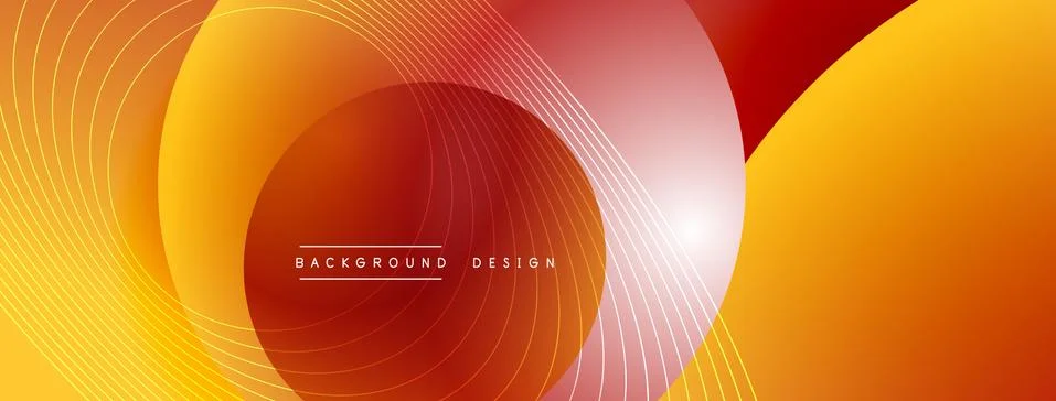 Gradient circles with shadows. Vector techno abstract background. Modern Stock Illustration