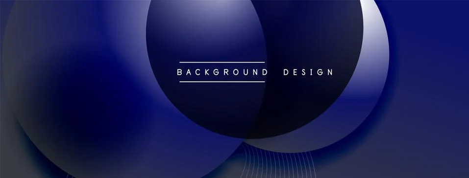 Gradient circles with shadows. Vector techno abstract background. Modern Stock Illustration