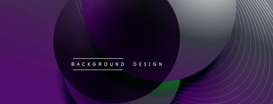 Gradient circles with shadows. Vector techno abstract background. Modern イラスト素材
