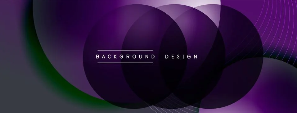 Gradient circles with shadows. Vector techno abstract background. Modern Stock Illustration