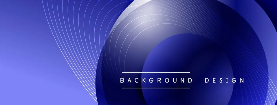 Gradient circles with shadows. Vector techno abstract background. Modern Stock Illustration