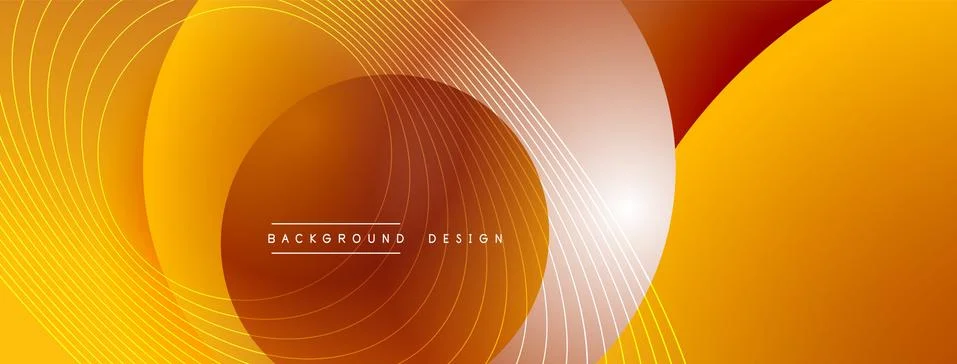 Gradient circles with shadows. Vector techno abstract background. Modern Stock Illustration