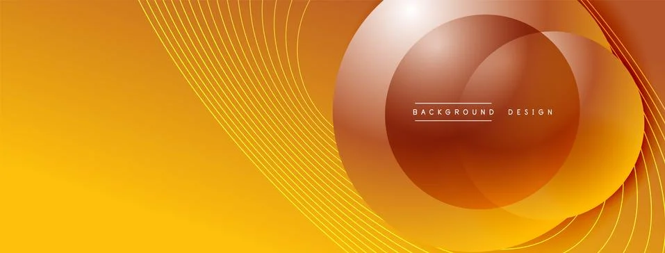 Gradient circles with shadows. Vector techno abstract background. Modern Illustrazione stock