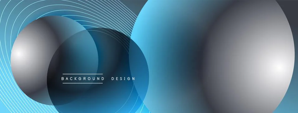 Gradient circles with shadows. Vector techno abstract background. Modern Illustrazione stock