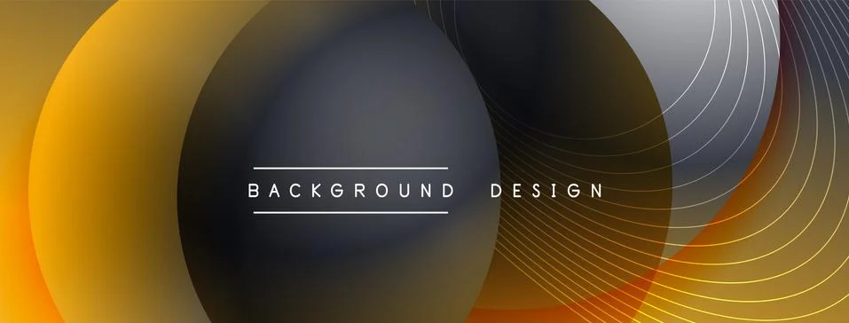 Gradient circles with shadows. Vector techno abstract background. Modern Stock Illustration