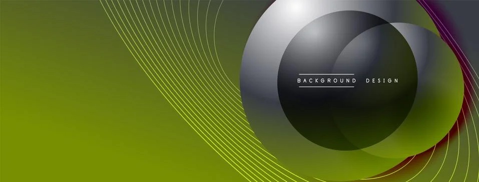 Gradient circles with shadows. Vector techno abstract background. Modern Stock Illustration