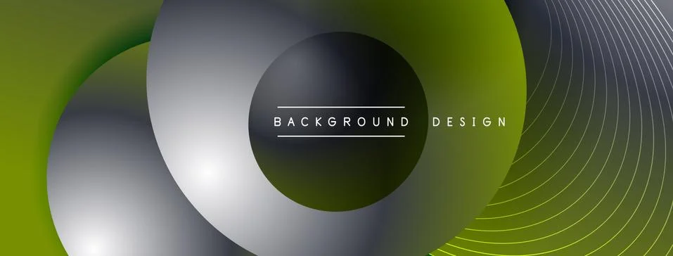 Gradient circles with shadows. Vector techno abstract background. Modern Stock Illustration