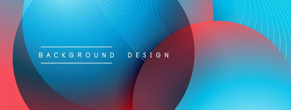 Gradient circles with shadows. Vector techno abstract background. Modern Illustrazione stock