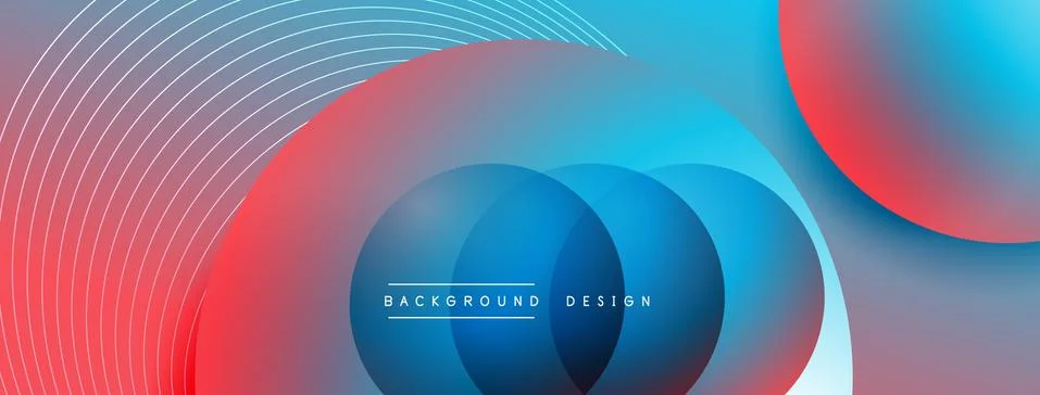 Gradient circles with shadows. Vector techno abstract background. Modern Stock Illustration