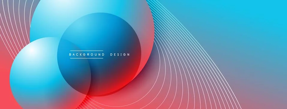 Gradient circles with shadows. Vector techno abstract background. Modern Stock Illustration