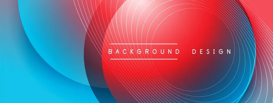 Gradient circles with shadows. Vector techno abstract background. Modern Stock Illustration