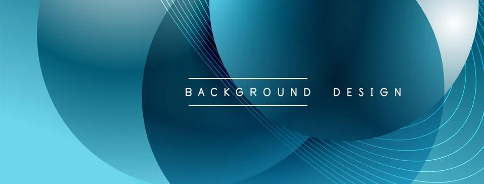 Gradient circles with shadows. Vector techno abstract background. Modern Stock Illustration