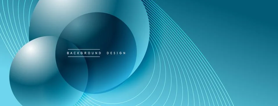 Gradient circles with shadows. Vector techno abstract background. Modern Stock Illustration