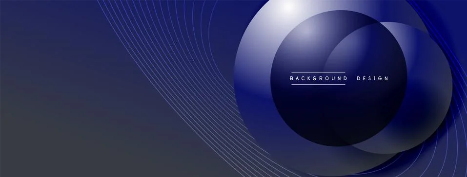 Gradient circles with shadows. Vector techno abstract background. Modern Stock Illustration