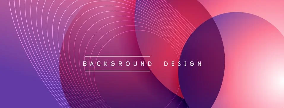 Gradient circles with shadows. Vector techno abstract background. Modern Stock Illustration