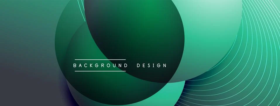 Gradient circles with shadows. Vector techno abstract background. Modern Stock Illustration