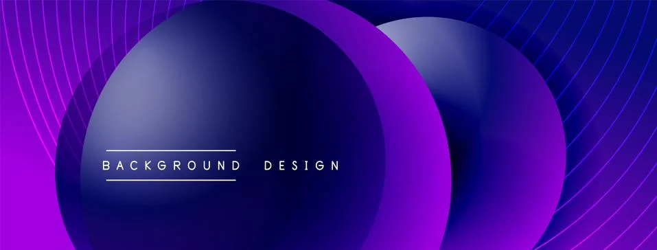 Gradient circles with shadows. Vector techno abstract background. Modern Stock Illustration