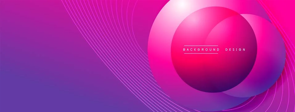 Gradient circles with shadows. Vector techno abstract background. Modern Stockillustratie
