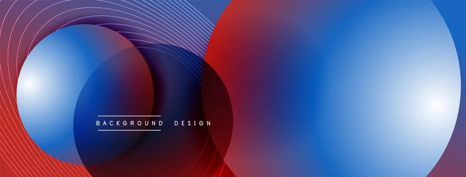 Gradient circles with shadows. Vector techno abstract background. Modern Stock Illustration