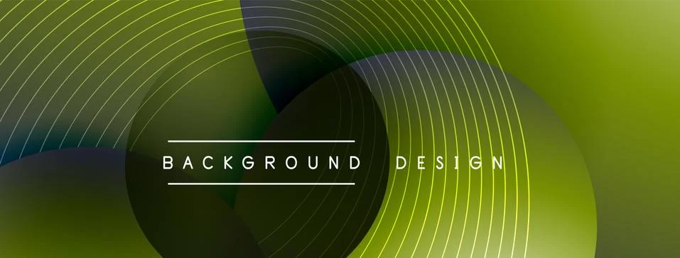Gradient circles with shadows. Vector techno abstract background. Modern Stock Illustration