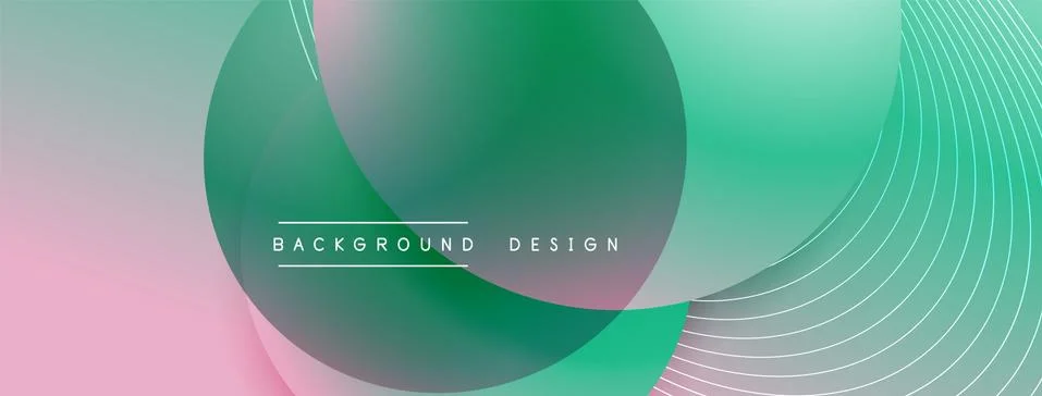 Gradient circles with shadows. Vector techno abstract background. Modern Stock Illustration