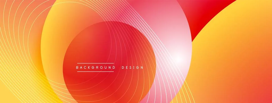 Gradient circles with shadows. Vector techno abstract background. Modern Ilustración de archivo
