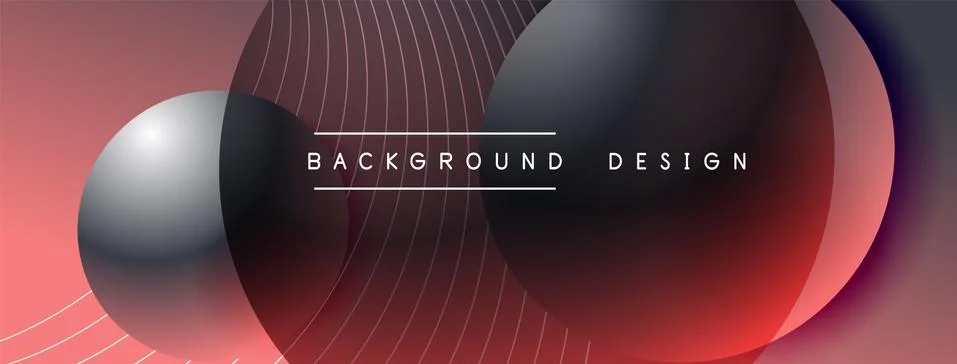 Gradient circles with shadows. Vector techno abstract background. Modern Stock Illustration