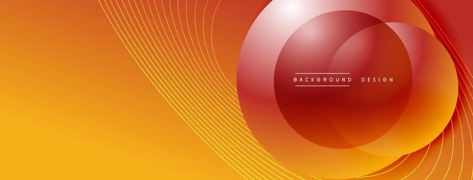 Gradient circles with shadows. Vector techno abstract background. Modern Stock Illustration