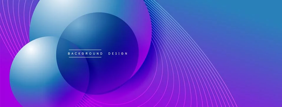 Gradient circles with shadows. Vector techno abstract background. Modern Stock Illustration