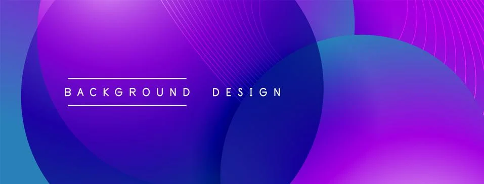 Gradient circles with shadows. Vector techno abstract background. Modern Stock Illustration