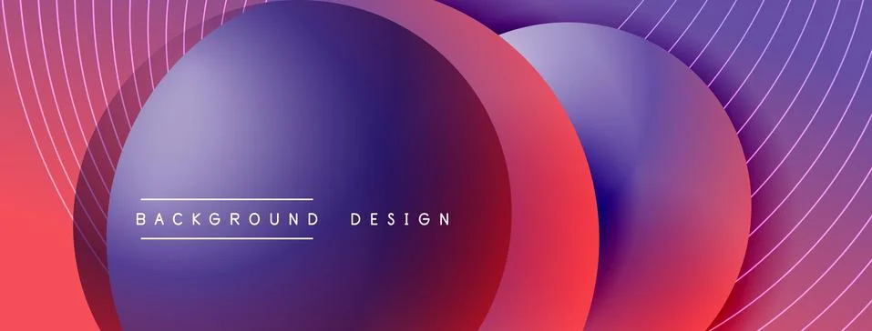 Gradient circles with shadows. Vector techno abstract background. Modern Stockillustratie
