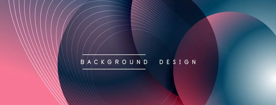 Gradient circles with shadows. Vector techno abstract background. Modern Illustrazione stock