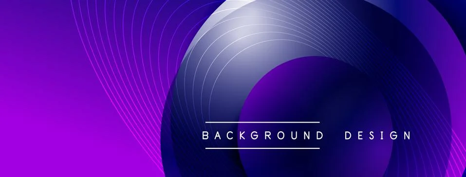Gradient circles with shadows. Vector techno abstract background. Modern Stock Illustration