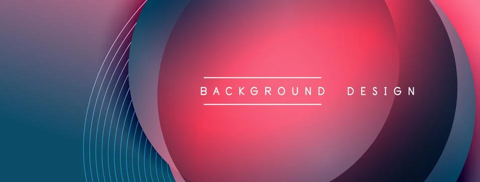 Gradient circles with shadows. Vector techno abstract background. Modern Stockillustratie