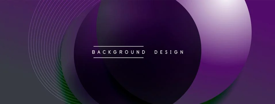 Gradient circles with shadows. Vector techno abstract background. Modern Illustrazione stock