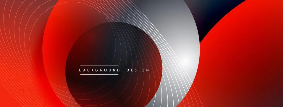 Gradient circles with shadows. Vector techno abstract background. Modern Illustrazione stock