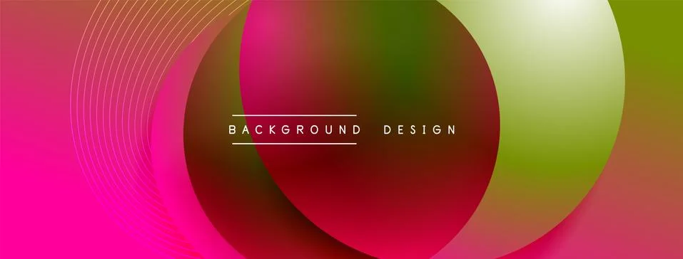 Gradient circles with shadows. Vector techno abstract background. Modern Illustrazione stock