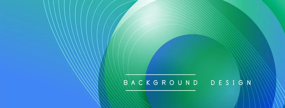 Gradient circles with shadows. Vector techno abstract background. Modern Stock Illustration