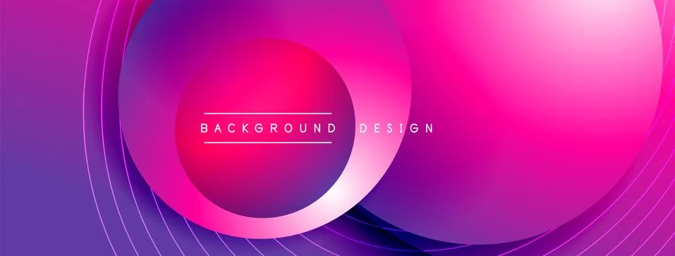 Gradient circles with shadows. Vector techno abstract background. Modern Stock Illustration