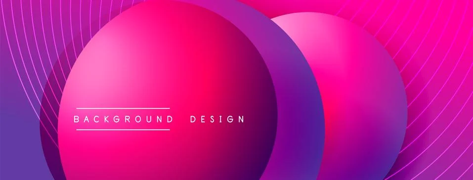 Gradient circles with shadows. Vector techno abstract background. Modern Stock Illustration