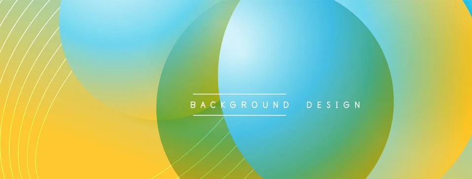 Gradient circles with shadows. Vector techno abstract background. Modern Illustrazione stock