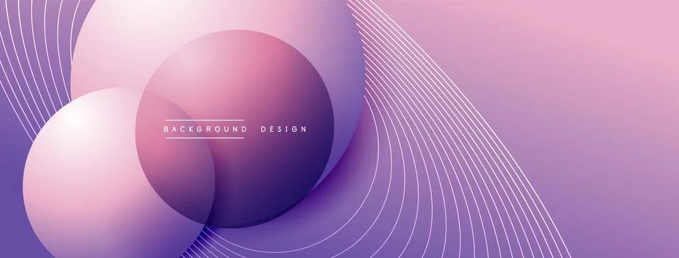 Gradient circles with shadows. Vector techno abstract background. Modern Illustrazione stock