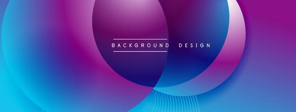 Gradient circles with shadows. Vector techno abstract background. Modern Stock Illustration