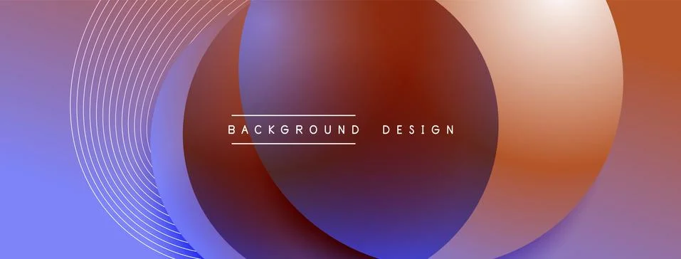 Gradient circles with shadows. Vector techno abstract background. Modern Stock Illustration