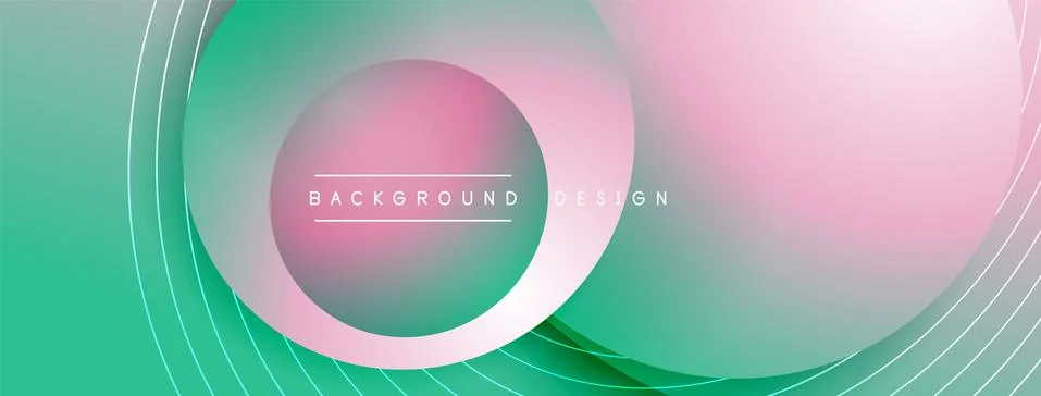 Gradient circles with shadows. Vector techno abstract background. Modern Stock Illustration
