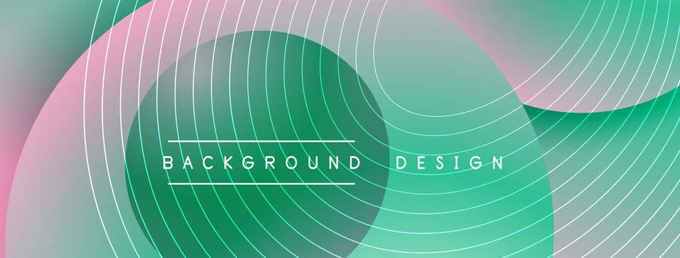 Gradient circles with shadows. Vector techno abstract background. Modern Stock Illustration