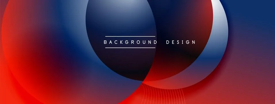 Gradient circles with shadows. Vector techno abstract background. Modern Stock Illustration