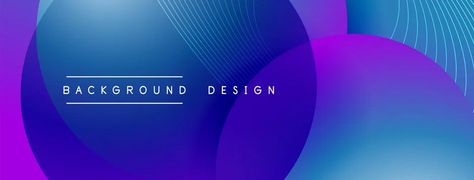 Gradient circles with shadows. Vector techno abstract background. Modern Stock Illustration
