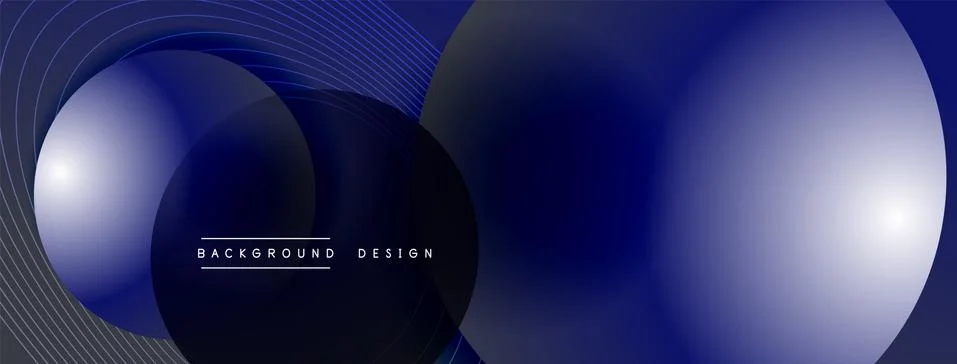 Gradient circles with shadows. Vector techno abstract background. Modern Stock Illustration